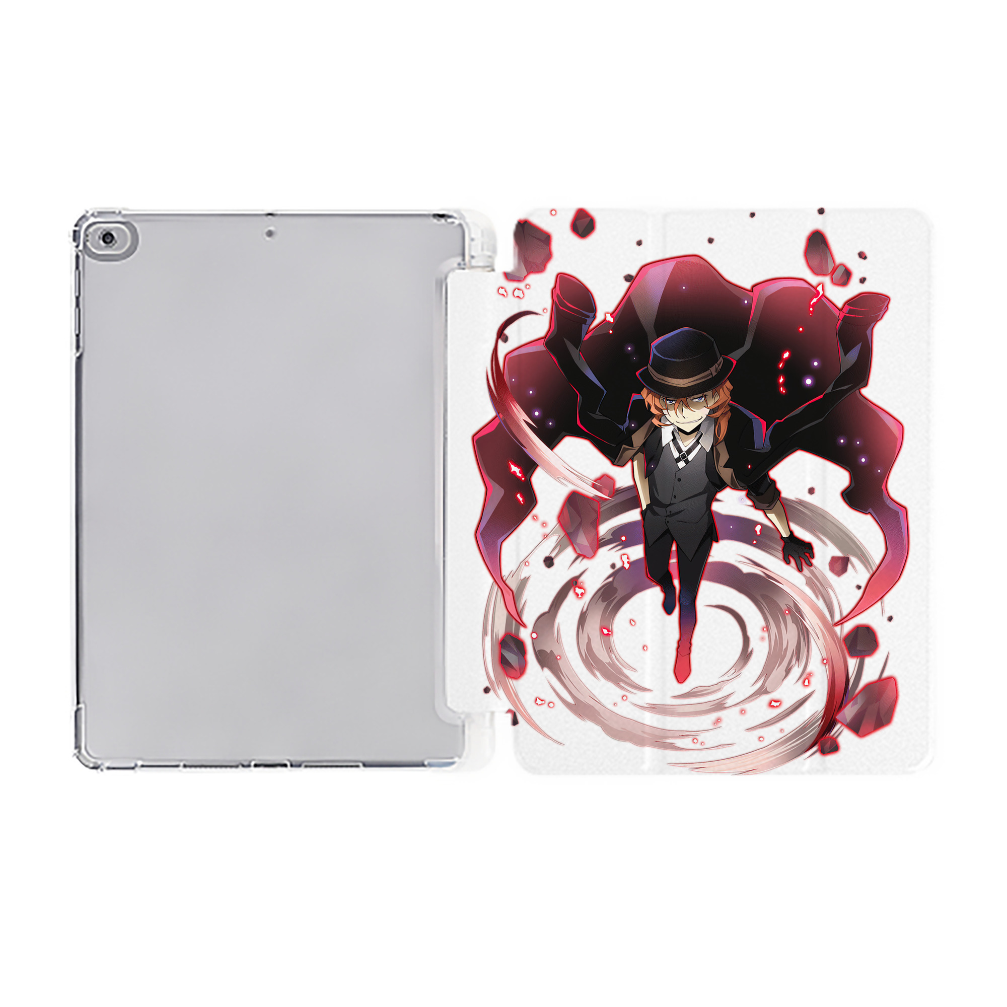 （画像用） 文豪ストレイドッグス Bungo Stray Dogs IPad ケース ペン収納付き 三つ折りスタンド PUレザー×シリコン 対応機種9.5/10.5/10.9インチ